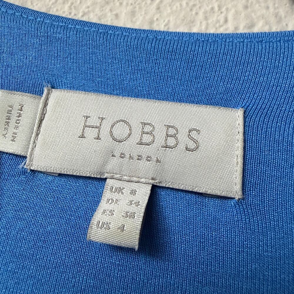 Hobbs London Darcie Blue White Polka Dot Wrap Dress Size US 4 - Picture 4 of 6